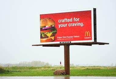 mcdonalds billboard ooh ad advertising hfss burger junk food