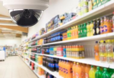 Survillance dome camera system for safety and security. CCTV survillance system prevent thief in supermarket store