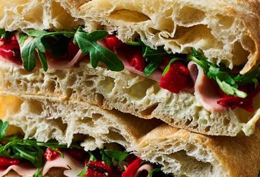 Co-op Irresistible Italian Mortadella & Mascarpone Focaccia Flame Roast Peppers