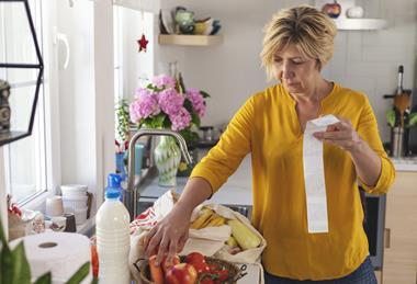grocery shopping prices receipt money cost of living inflation