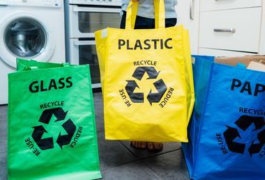 Kerbside plastic glass paper recycling bags