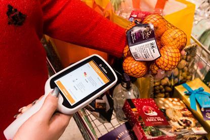 Sainsbury's customer shopping with SmartShop