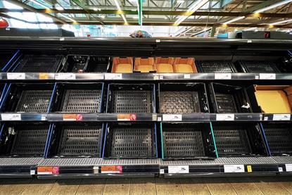 empty shelves in sainsburys - getty