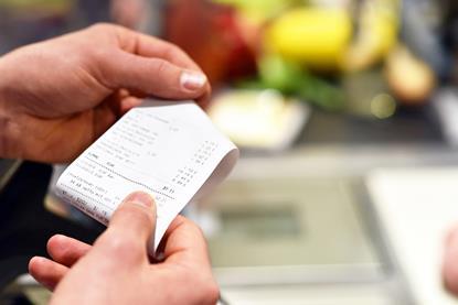 food prices receipt