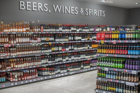waitrose beer wine spirits aisle alcohol