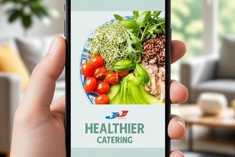 Healthier Catering platform on phone
