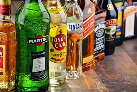 spirits whiskey rum vodka martini