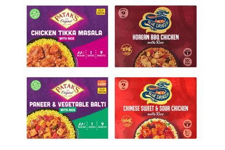 Pataks and Blue Dragon frozen readymeals