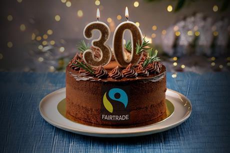 Fairtrade chocolate 30th birthday cake