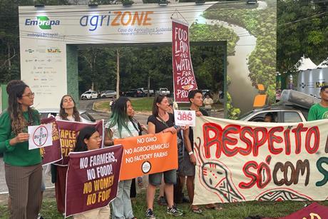 Protests at COP30 Agrizone