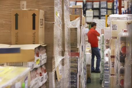 Boxes warehouse worker
