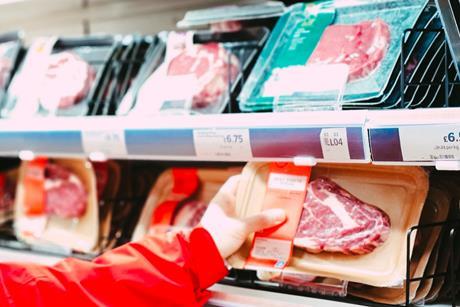 supermarket meat steak aisle shelf shopper