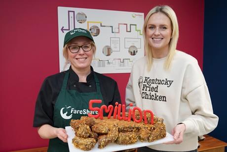 FareShare culinary lead Lissa Mullon (left) and KFC director of food and quality Jo Tivers (right)