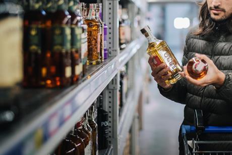 whiskey supermarket shopper alcohol spirits