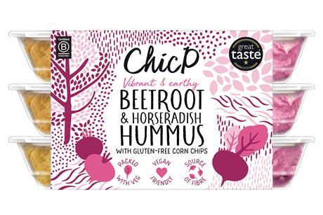 ChicP - Beetroot Hummus with corn chips_trio