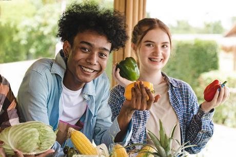 kids teens healthy food veg