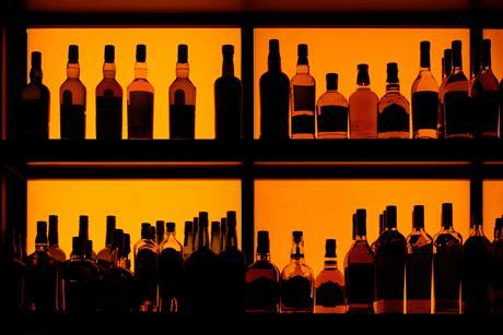 Spirits booze bottles