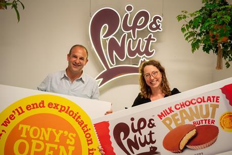 Douglas Lamont, CEO of Tony's Chocolonely, and Pippa Murray, CEO and Founder of Pip & Nut