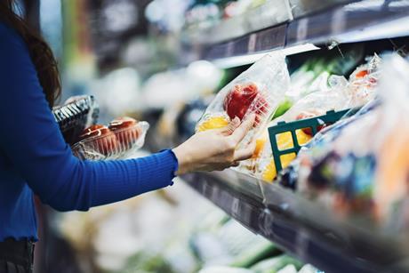 plastic packaging fruit veg aisle