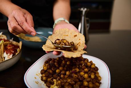 Chickpea and Vegetable Wrap world food pulses