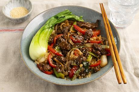 Beyond Steak Honey and Garlic stir fry land