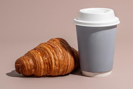 croissant and takeout coffee