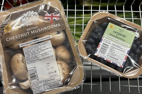 M&S Chestnut Mushrooms recyclabe packaging