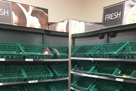 Tesco empty shelves