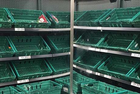 Tesco empty shelves