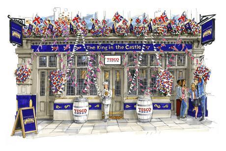 Tesco King in the Castle pub illustration