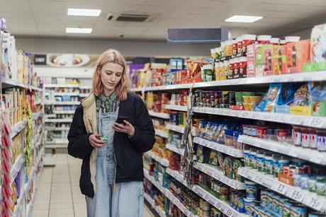 gen z shopper tesco young adult phone ambient customer