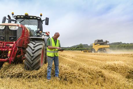 farmer farming tractor tech gps