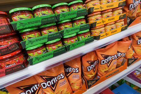 Doritos Tangy Cheese & Mild Salsa on shelf (credit to Mark Mackenzie)