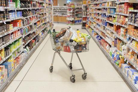 Big supermarket trolley