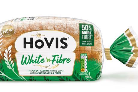Hovis White Fibre loaf in packaging