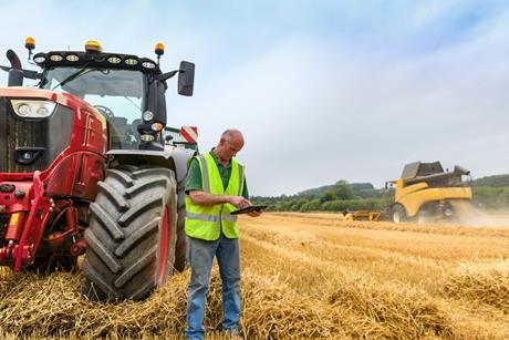 farmer farming tractor tech gps