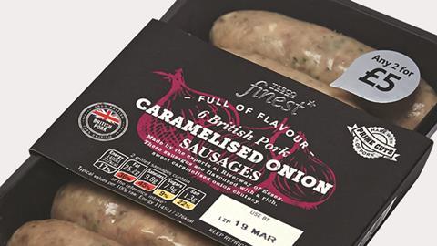 own label 2015, meat - sausages, tesco finest
