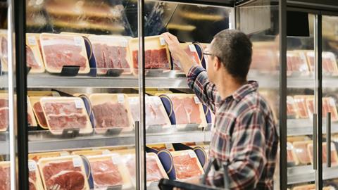 red meat beef supermarket shopper aisle