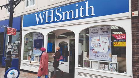 WH Smith store front Shorham Covid