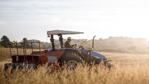 Single use, farmer in field