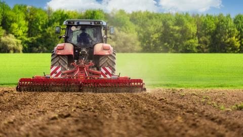 Tractor field farming