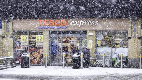 tesco christmas snow