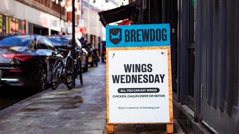 brewdog wings wednesday pub sign