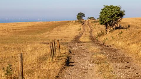 Sussex heatwave farm climate field parched hot weather GettyImages-1000918954