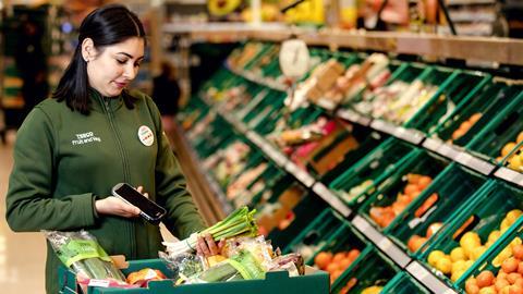 Tesco staff fruit and veg Waste Not Want Not
