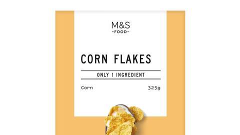ms marks and spencer cereal one ingredient corn flakes