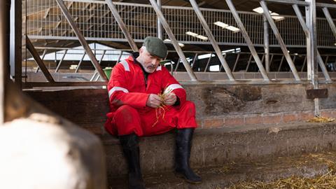 sad farmer farming