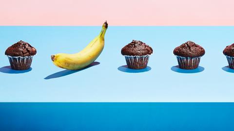 healthy unhealthy cake cupcake muffin banana sweet diet health
