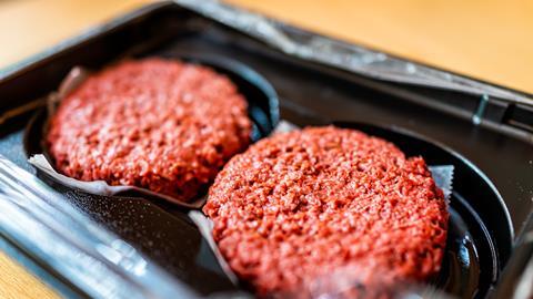 Vegan burger black plastic