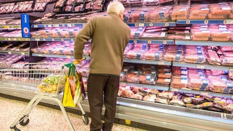 Morrisons elderly shopper meat aisle 2